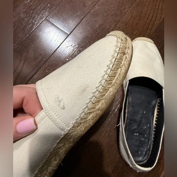 SAINT LAURENT EMBROIDERED ESPADRILLES IN CANVAS, NATURAL BEIGE, SIZE 37 - Picture 8 of 10